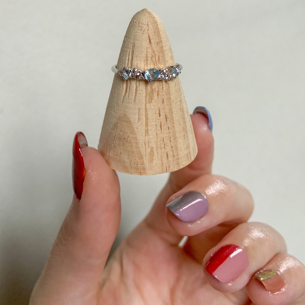 ❣️SOLD❣️Sterling Silver Blue and White Topaz Ring